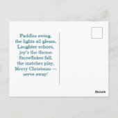 Pickleball Kerstfeest Ontwerp Prettig Kerstfeest Briefkaart (Achterkant)