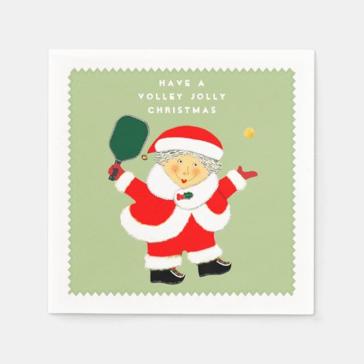 Pickleball Kerstfeest Servet (Voorkant)
