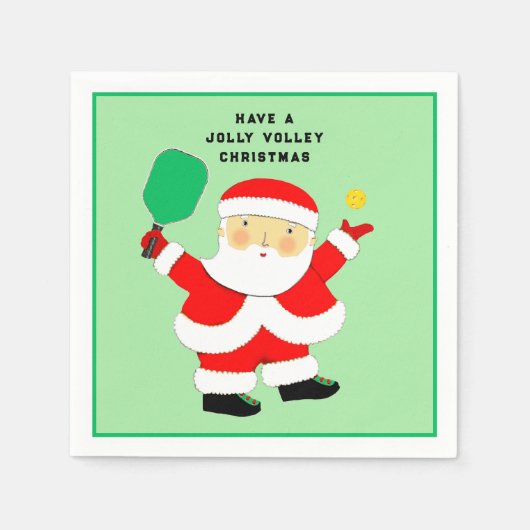 Pickleball Kerstfeest Servet (Voorkant)