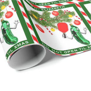 Pickleball Kerstfeestdag Cadeaupapier