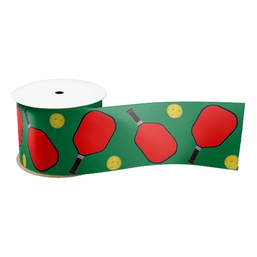 Pickleball Kerstfeestdag cadeaus satin Ribbon Satijnen Lint (Spoel)