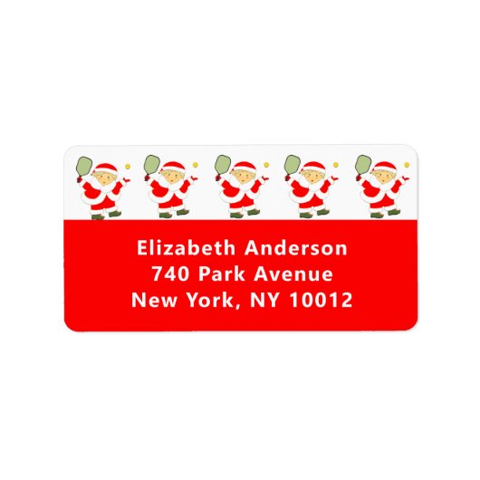 Pickleball Kerstfeestdag Etiket (Voorkant)