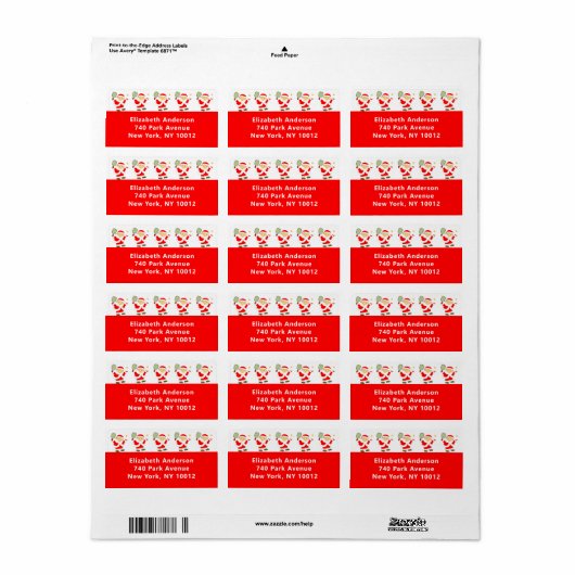 Pickleball Kerstfeestdag Etiket (Full Sheet)