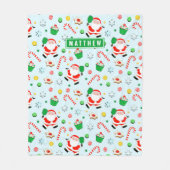 Pickleball Kerstfeestdag Fleece Deken (Voorkant)