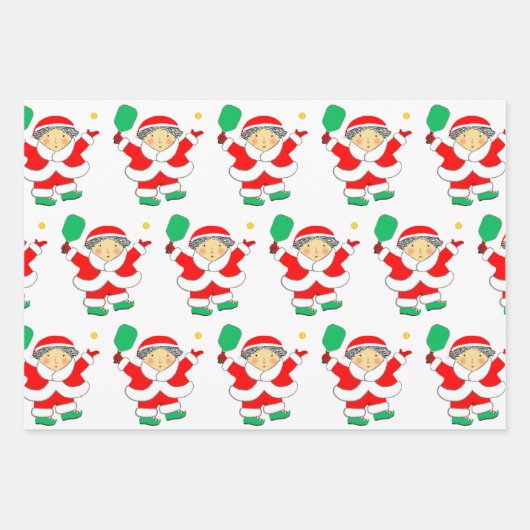 Pickleball-kerstfeestdag Gift Wrapping Paper (Voorkant 3)