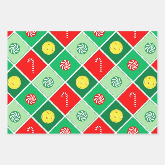 Pickleball-kerstfeestdag Gift Wrapping Paper (Voorkant 2)