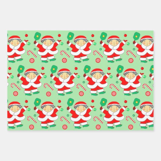 Pickleball-kerstfeestdag Gift Wrapping Paper (Voorkant)