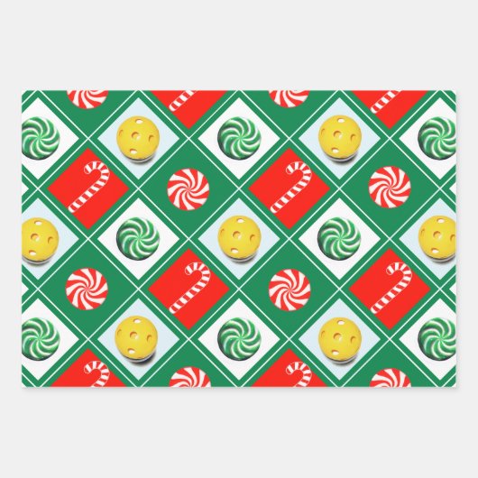 Pickleball-kerstfeestdag Gift Wrapping Paper (Voorkant 3)