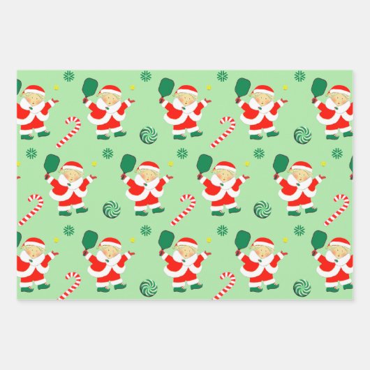 Pickleball-kerstfeestdag Gift Wrapping Paper (Voorkant)