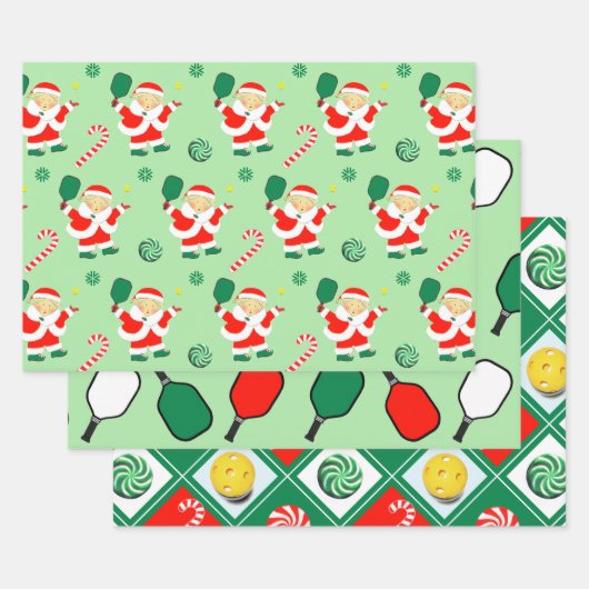 Pickleball-kerstfeestdag Gift Wrapping Paper (Set)