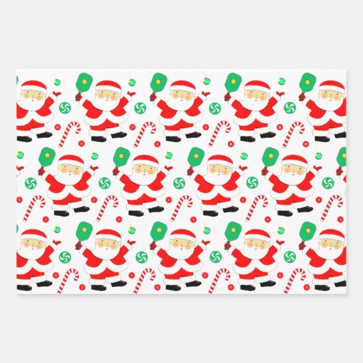 Pickleball-kerstfeestdag Gift Wrapping Paper (Voorkant 3)