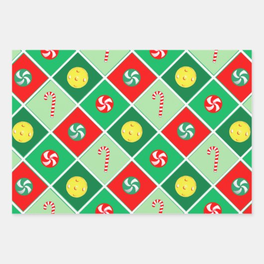 Pickleball-kerstfeestdag Gift Wrapping Paper (Voorkant 2)