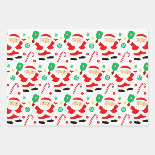 Pickleball-kerstfeestdag Gift Wrapping Paper (Voorkant 3)