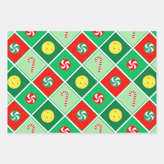 Pickleball-kerstfeestdag Gift Wrapping Paper (Voorkant 2)