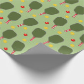 Pickleball-kerstfeestdag Gift Wrapping Paper Cadeaupapier (Hoek)
