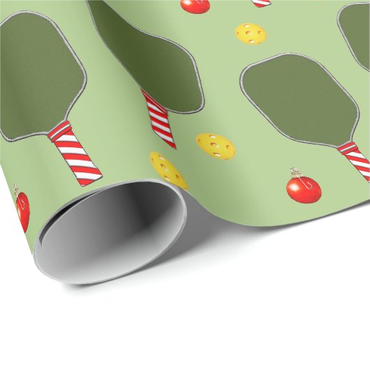 Pickleball-kerstfeestdag Gift Wrapping Paper Cadeaupapier (Rol Hoek)