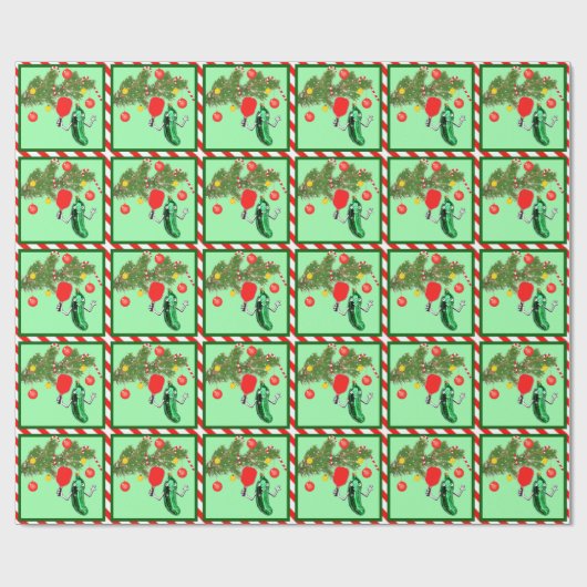 Pickleball-kerstfeestdag Gift Wrapping Paper Cadeaupapier (Vlak)