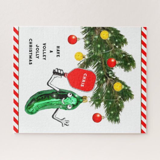 Pickleball Kerstfeestdag Legpuzzel (Horizontaal)