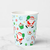 Pickleball Kerstfeestdag Papieren Bekers (Links)