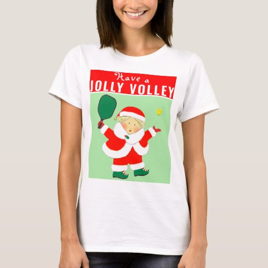 Pickleball Kerstfeestdag T-Shirt (Voorkant)