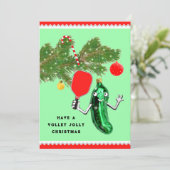 Pickleball-kerstfeestkaart Feestdagenkaart (Staand voorkant)