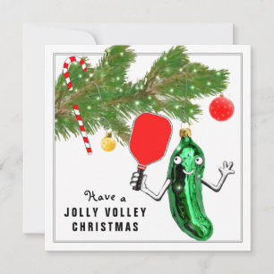 Pickleball-kerstfeestkaart Feestdagenkaart