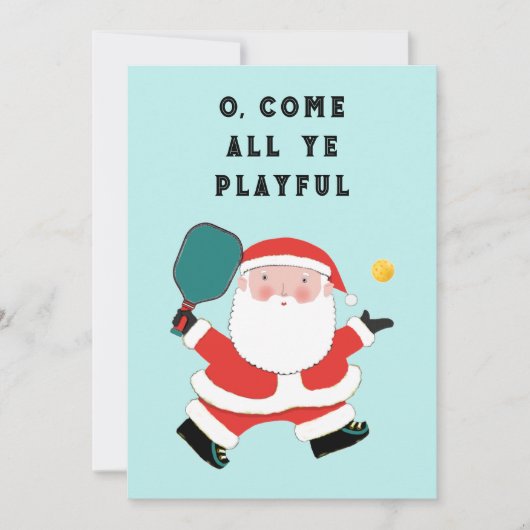 Pickleball-kerstfeestkaarten (Voorkant)