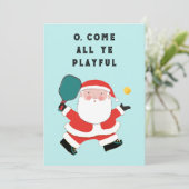 Pickleball-kerstfeestkaarten (Staand voorkant)