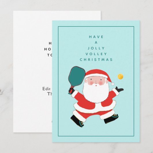 Pickleball-kerstfeestkaarten Feestdagenkaart (Voorkant / Achterkant)