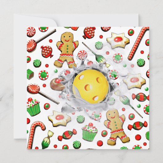 Pickleball-kerstkaarten (Voorkant)