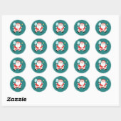 Pickleball Kerstklassieker Ronde Sticker (Vel)