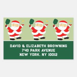 Pickleball Kerstlabels Rechthoekige Sticker