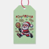 Pickleball Kerstman Kerstmis Cadeaulabel (Achterkant)