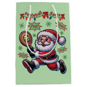 Pickleball Kerstman Kerstmis Medium Cadeauzakje (Voorkant)