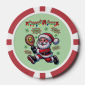 Pickleball Kerstman Kerstmis Poker Chips (Voorkant)