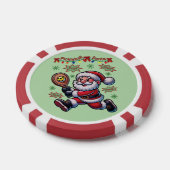 Pickleball Kerstman Kerstmis Poker Chips (Enkel)