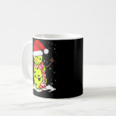 Pickleball-kerstman met Pet van Santa Koffiemok (Voorkant links)