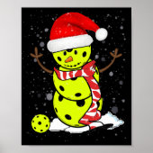 Pickleball-kerstman met Pet van Santa Poster (Voorkant)
