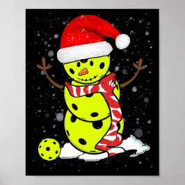 Pickleball-kerstman met Pet van Santa Poster