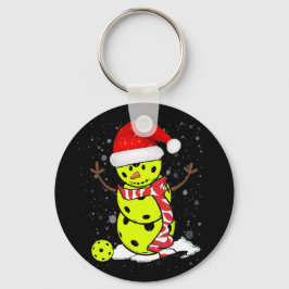 Pickleball-kerstman met Pet van Santa Sleutelhanger