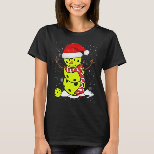 Pickleball-kerstman met Pet van Santa T-shirt (Voorkant)