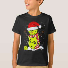 Pickleball-kerstman met Pet van Santa T-shirt