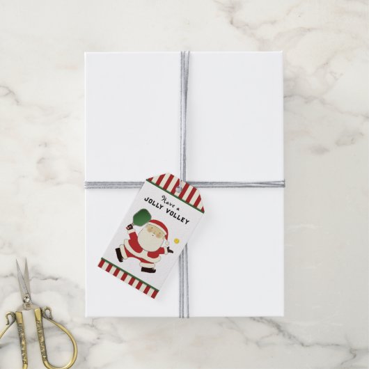 Pickleball Kerstmis Cadeaulabel (Met Touw)