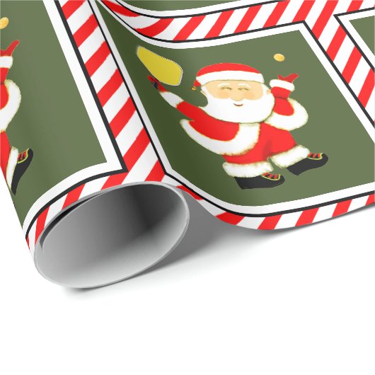 Pickleball Kerstmis Cadeaupapier (Rol Hoek)