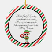 Pickleball Kerstmis Elf, keramisch Ornament (Achterkant)