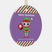 Pickleball Kerstmis Elf, keramisch Ornament (Rechts)