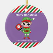 Pickleball Kerstmis Elf, keramisch Ornament (Voorkant)