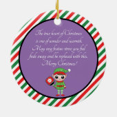 Pickleball Kerstmis Elf, keramisch Ornament (Achterkant)