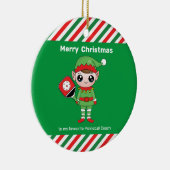 Pickleball Kerstmis Elf, keramisch Ornament (Rechts)