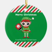 Pickleball Kerstmis Elf, keramisch Ornament (Voorkant)